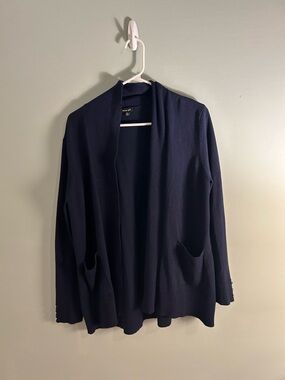 Verve Ami Navy Ribbed Collar Cardigan